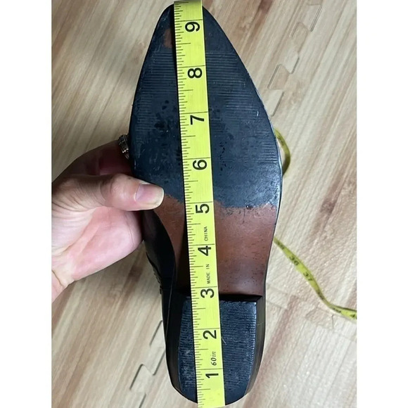 Vintage Nine West Black Cognac Leather Western Boot Women's Size 6 - Picture 6 of 9